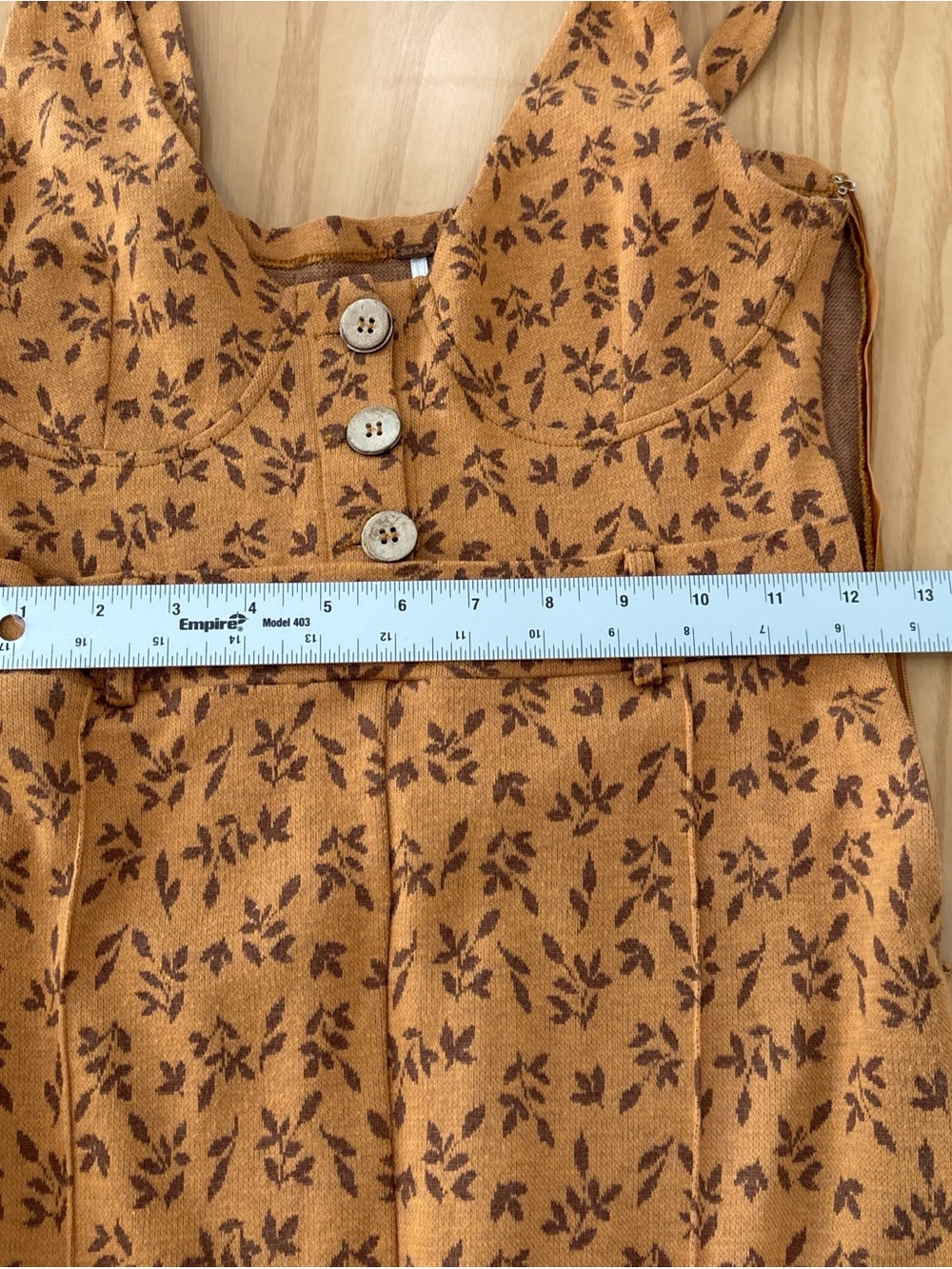 Free People Rust Floral Button-Front Wide-Leg Jumpsuit - Picture 5 of 7